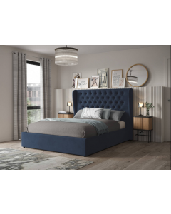 Orianna Upholstered blue Ottoman Bed